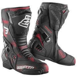 Bogotto Assen Evo Motorradstiefel, schwarz-rot, Größe 44