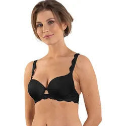 Nina Von C. Dirndl-BH Push Up Dirndl BH Silver Edition (Stück, 1-tlg) weiche Push Up-Schale, Rückensteg aus tüllverstärkter Stickereispitze schwarz 80
