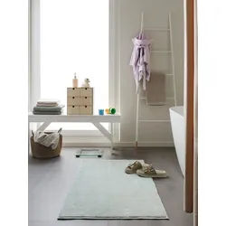 benuta Badematte Ole, Höhe 21 mm, Baumwolle, rechteckig, 100% Baumwolle, Uni, Minimalistisch, Badezimmer grün rechteckig | 70 cm x 120 cm x 21 mm