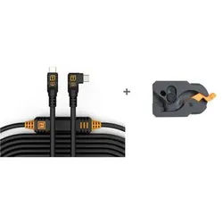 Tether Tools TetherGuard LeverLock & Cable Kit, USB-C an USB-C rechtsgewinkelt 9,4 Meter Schwarz
