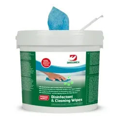 Dreumex Disinfectant and Cleaning Wipes Desinfektionstücher, blue, Oberflächendesinfektionstücher zum Reinigen und Desinfizieren ohne Alkohol, 1 Eimer = 700 Tücher