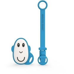 Matchstick Monkey Geschenkset Schnullerclip & flacher Beißring 1 St blau