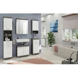 Badezimmer Scout 5-tlg. mit LED ca. 134 cm Anthrazit/Weiß