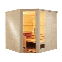 Sentiotec Sauna Sentiotec Komfort Corner Massivsauna aus Fichte Saunakabine ca.