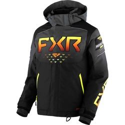 FXR Helium 2023 Jugend Snowmobil Jacke, schwarz-grau-orange, Größe 40