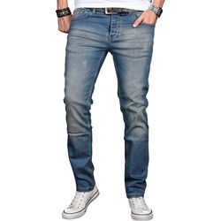 Slim-fit-Jeans ALESSANDRO SALVARINI "ASLuca" Gr. W29 L32, Länge 32, blau (as041) Herren Jeans Slim Fit Stretch mit Elasthan