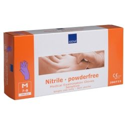 ABENA® Sensitive Nitril Einweghandschuhe, lila, Unsterile, puderfreie Einmalhandschuhe mit Rollrand, 1 Karton = 10 Packungen à 100 Stück, Größe M