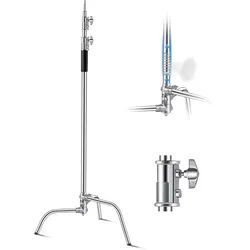 VEVOR C-Stand Lampentständer, max. Höhe 330 cm, Foto-Lichtstativ aus Edelstahl mit einstellbarer Höhe von 1463 bis 2987 mm, 20 kg Tragkraft für Studio-Softbox, Monolight, Reflektor