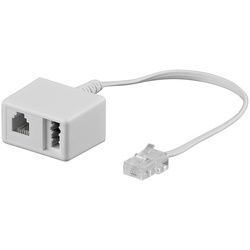 Goobay TAE Telefon Adapter Stecker - RJ45-Stecker (8P8C) > TAE-N-Buchse + RJ11/RJ14-Buchse (6P4C)