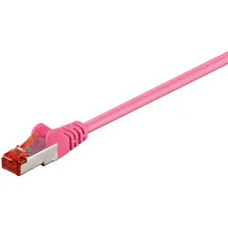 Goobay 40x Goobay 93443 CAT 6 Patchkabel, S/FTP (PiMF), magenta, 7.5 m - Netzwerkkabel