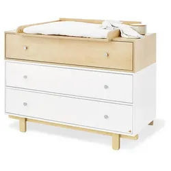 Pinolino Wickelkommode , Weiß, Ahornfarben , Metall , 3 Schubladen , 126x99x57-78 cm , Baby & Kindermöbel, Babyzimmer, Wickelkommoden & Zubehör, Wickelkommoden