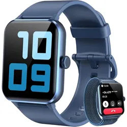 blackview R50-Bleu Smartwatch (4,6 cm, android ios), Smartwatch mit 1.85" Display, Bluetooth Anrufen und 100+ Sportmodi blau