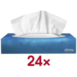 Kleenex 24x Kosmetiktücherbox 2-lagig à 100 Tücher - 2400 Tücher gesamt weiß
