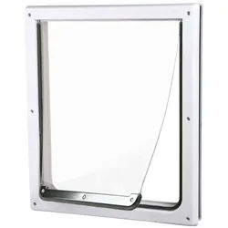 TRIXIE 2-Wege Freilauftür für Hunde, mit Tunnel, M–XL: 39 x 45 cm, weiß