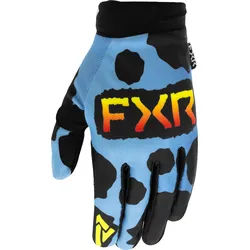 FXR Reflex 2023 Jugend Motocross Handschuhe, schwarz-blau-gelb, Größe L