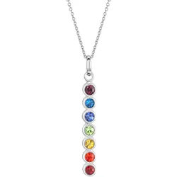 Kette mit Anhänger FIRETTI "Schmuck Geschenk Silber 925 Halsschmuck Halskette Panzerkette Chakra", silber (silberfarben, mehrfarbig), Halsketten, Damen, Silber 925 (Sterlingsilber), L: 42 B: 1mm, mit Kristallstein (synth.), B:1mm