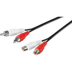 GOOBAY 50027 - Cinch Kabel, Stereo-Verlängerungskabel, 5 m
