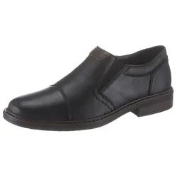 Rieker Slipper Anzugschuh, Business Schuh, Schlupfschuh mit stylischer Quernaht schwarz 41 EU