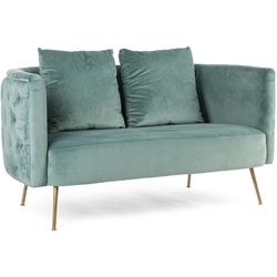 2-Sitzer Sofa Tenbury in Samt-Optik, Türkis