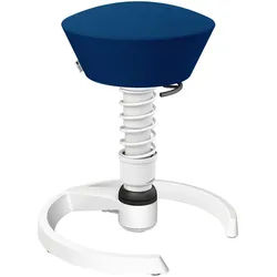 Aeris Bürohocker , Blau, Weiß , Metall, Textil , C-Form, rund , 55x45.66x55 cm , Made in Germany, Oeko-Tex® Standard 100, AGR-geprüft , Büromöbel, Bürostühle, Bürohocker