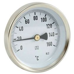 AFRISO Bimetall-Solar-Thermometer - Gehäuse Stahlblech verzinkt (Ø 63 mm), 1/2'' x 40 mm, Skala 0-160 °C, SCHWARZ