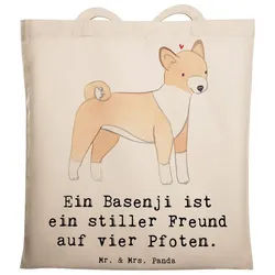 Mr. & Mrs. Panda Tragetasche Basenji Freund - Transparent - Geschenk, Hunde Spruch, Hunderasse, Ba (1-tlg)