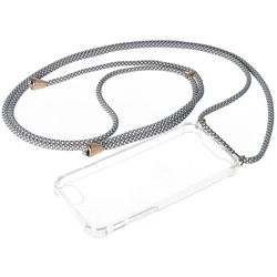 Necklace Case passend für Apple iPhone 7, iPhone 8, Smartphonehülle mit Kordel grau,weiß zum Umhängen