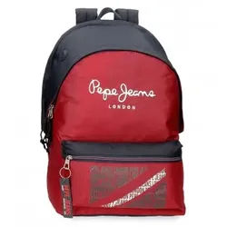 Pepe Jeans Unisex für Kinder. 66824D1 Clark anpassungsfähig Computer Rucksack zwei Fächer rot (OSFA), Lässig, Polyester, Kinderbekleidung