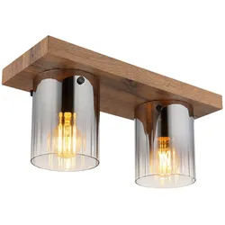 GLOBO LIGHTING Deckenleuchte UNDERWOOD, ohne Leuchtmittel, Deckenlampe Wohnzimmer-Leuchte Schlafzimmer-Leuchte Flur Küche braun
