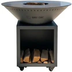 GRILLCHIC brasero classique acier 103 gris anthracite double cuve
