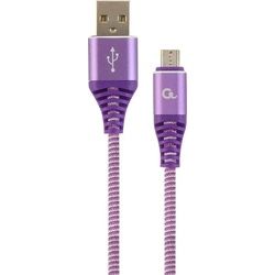 Gembird CC-USB2B-AMMBM-2M-PW USB Kabel USB 2.0 USB A Micro-USB B Violett (2 m, USB 2.0), USB Kabel