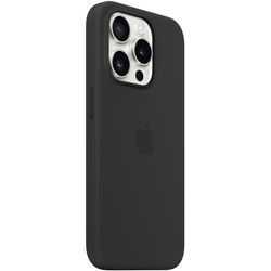 Apple Silikon Case iPhone 15 Pro mit MagSafe Schwarz