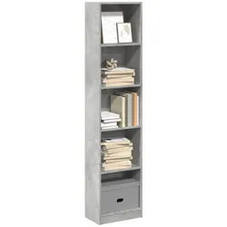 vidaXL Regal NA Bücherregal Betongrau 40x24x176 cm Spanplatte grau