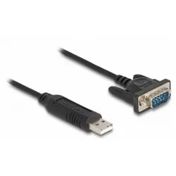 Delock Delock USB-Kabel USB 2.0 USB-A Stecker, VGA 9pol. Stecker 0.50 m Schw USB-Kabel, (50.00 cm) schwarz