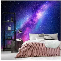 KUNSTLOFT Vliestapete Great Galaxy 2x1.4 m, Halb-matt, lichtbeständige Design Tapete blau|rosa 2.00 m x 1.40 m