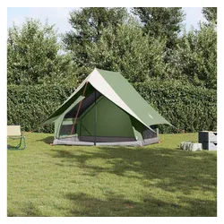 furnicato Faltzelt Wasserdichtes Familienzelt 220x220x184 cm Grün und Weiß, (1 tlg) grün 220 cm x 220 cm x 184 cm