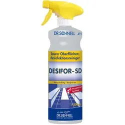 Dr. Schnell Flächendesinfektionsreiniger DESIFOR SD, Gebrauchsfertiges Desinfektionsmittel zur Desinfektion säurebeständiger Flächen, 0,5 Liter - Sprühflasche