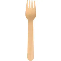 ABENA® Gabel, Holz, Langlebige Gabel aus FSC-zertifierztem Holz, 1 Packung = 100 Stück
