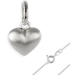 Order & Smile Schmuck Herzkette Kinderkette 925 Silber Kinder Kette Herz Anhänger Kinderschmuck (Set, inkl. Kette), gestempelt silberfarben