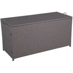 Gardenson Kissenbox , Braun, Schwarz , Metall, Kunststoff , 1 Fächer , 50x60x120 cm , Deckel aufklappbar, regenabweisend, UV-beständig, wetterfest, Gasdruckfeder , Gartenzubehör, Kissenboxen