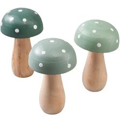 Annimuck Dekofigur 3 x Holz Pilz Verde H8,5 cm (3 St)