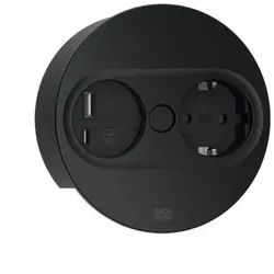 Bachmann TWIST 2 1x Steckdose 1x USB-Charger A/C, rund (946.104) schwarz