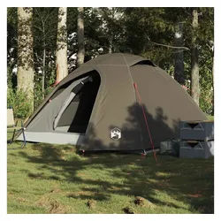 furnicato Faltzelt Campingzelt Braun 318x218x145 cm wasserdicht mit E-Anschluss, (1 tlg) braun 218 cm x 318 cm x 145 cm