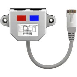 Goobay Kabel-Splitter (Y-Adapter) - Ethernet-/ISDN-Beschaltung, 1x 8-polig auf 2x 4-polig