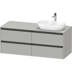 Duravit Ketho.2 Konsolenwaschtischunterbau wandhängend Betongrau Matt 1400x550x568 mm - K24898R07070 K24898R07070000