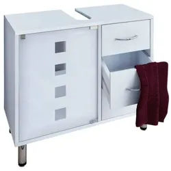 Waschbeckenunterschrank Darola Glastür ca. 67x58 cm Weiß