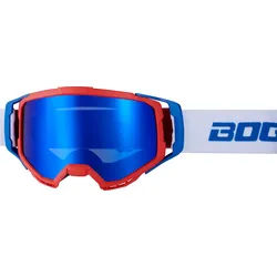 Bogotto B-1 Motocross Brille, weiss-blau für Männer