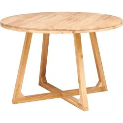 Mid.you Esstisch , Akaziefarben , Holz , Akazie , vollmassiv , Holz , rund , U-Form , 120x76x120 cm , gastro- und objekttauglich , Esszimmer, Esszimmerserien