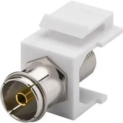 Goobay Keystone Modul SAT/Antenne - 16,2 mm Breite, Koax-Buchse > F-Buchse