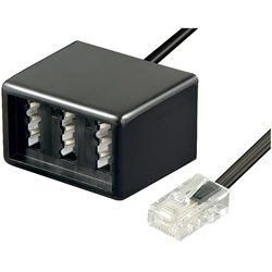 Goobay TAE Telefon Adapter Stecker - RJ45-Stecker (8P4C) > 3x TAE N/F/N- Buchse